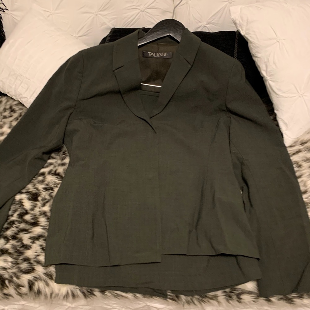 Tahari Olive GreenSkirt Suit